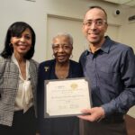 From Left: Donna Cooper (PEPCO Regional President) and PBCA Public Works Chair Alberta Paul and President Stan Benton Receive 25K Award-