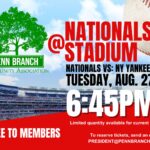 Join your Penn Branch Neighbors at Nationals Stadium on Aug 27 @6:45PM